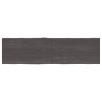 Vidaxl Tablero Mesa Madera Tratada Borde Vivo Marrón 180x50x(2-6) Cm