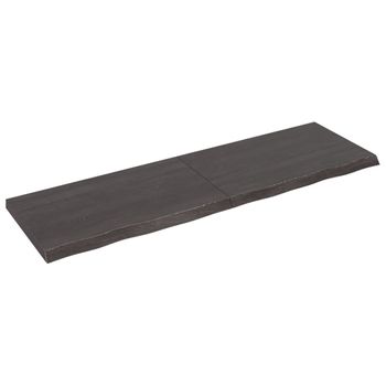 Vidaxl Tablero Mesa Madera Roble Tratada Marrón Oscuro 200x60x(2-6) Cm