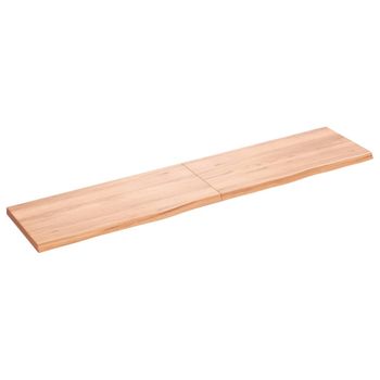 Vidaxl Tablero Mesa Madera Roble Tratada Marrón Claro 180x40x(2-4) Cm