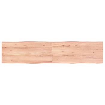 Vidaxl Tablero Mesa Madera Tratada Borde Natural Marrón 180x40x(2-4)cm