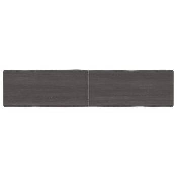 Vidaxl Tablero Mesa Madera Tratada Borde Vivo Marrón 180x40x(2-4) Cm