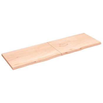 Vidaxl Tablero De Mesa Madera Maciza Roble Sin Tratar 200x60x(2-4) Cm Marrón