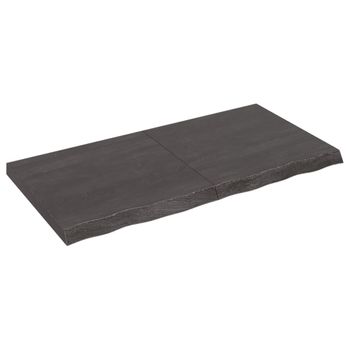 Vidaxl Tablero Mesa Madera Roble Tratada Marrón Oscuro 120x60x(2-6) Cm