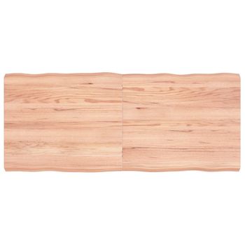 Vidaxl Tablero Mesa Madera Tratada Borde Natural Marrón 140x60x(2-6)cm