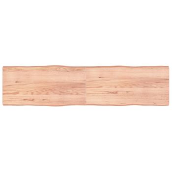 Vidaxl Tablero Mesa Madera Tratada Borde Natural Marrón 200x50x(2-6)cm