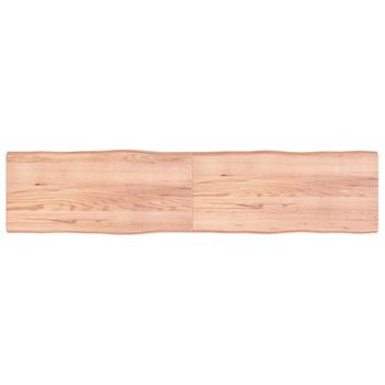 Vidaxl Tablero Mesa Madera Tratada Borde Natural Marrón 220x50x(2-4)cm