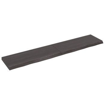 Vidaxl Tablero Mesa Madera Roble Tratada Marrón Oscuro 200x40x(2-6) Cm