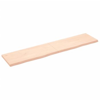 Vidaxl Tablero De Mesa Madera Maciza Roble Sin Tratar 180x40x(2-4) Cm Marrón