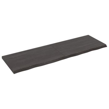 Vidaxl Tablero Mesa Madera Roble Tratada Marrón Oscuro 160x50x(2-4) Cm