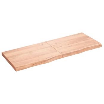 Vidaxl Tablero Mesa Madera Roble Tratada Marrón Claro 160x60x(2-6) Cm