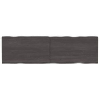 Vidaxl Tablero Mesa Madera Tratada Borde Vivo Marrón 140x40x(2-6) Cm