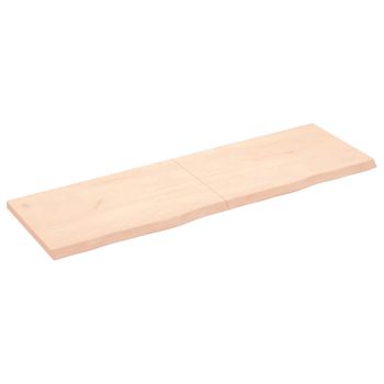 Vidaxl Tablero De Mesa Madera Maciza Roble Sin Tratar 160x50x(2-4) Cm Marrón