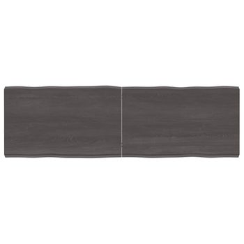 Vidaxl Tablero Mesa Madera Tratada Borde Vivo Marrón 160x50x(2-6) Cm