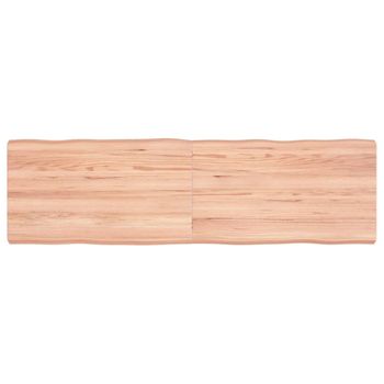 Vidaxl Tablero Mesa Madera Tratada Borde Natural Marrón 140x40x(2-6)cm