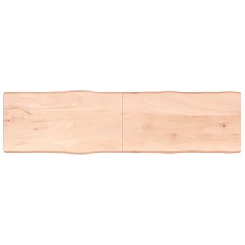 Vidaxl Tablero De Mesa Madera Maciza Borde Natural 220x60x(2-6) Cm Marrón