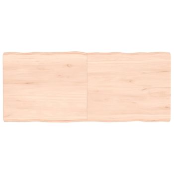 Vidaxl Tablero De Mesa Madera Maciza Borde Natural 140x60x(2-6) Cm Marrón