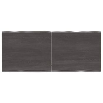 Vidaxl Tablero Mesa Madera Tratada Borde Vivo Marrón 120x50x(2-4) Cm