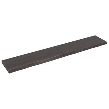 Vidaxl Tablero Mesa Madera Roble Tratada Marrón Oscuro 220x40x(2-6) Cm