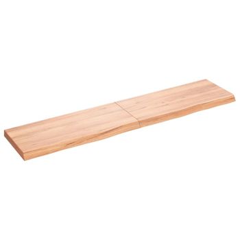 Vidaxl Tablero Mesa Madera Roble Tratada Marrón Claro 180x40x(2-6) Cm