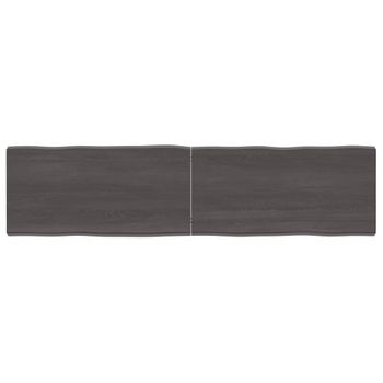 Vidaxl Tablero Mesa Madera Tratada Borde Vivo Marrón 160x40x(2-6) Cm