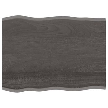 Vidaxl Tablero Mesa Madera Tratada Roble Borde Vivo Marrón 80x60x2 Cm