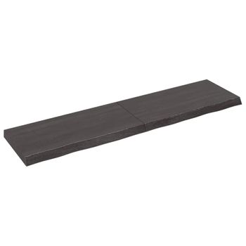 Vidaxl Tablero Mesa Madera Roble Tratada Marrón Oscuro 160x40x(2-6) Cm