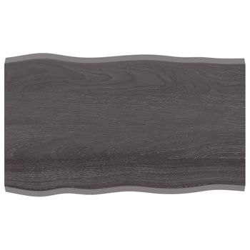 Vidaxl Tablero Mesa Madera Tratada Roble Borde Vivo Marrón 100x60x2 Cm