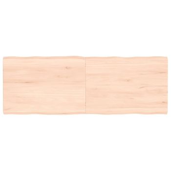 Vidaxl Tablero De Mesa Madera Maciza Borde Natural 140x50x(2-4) Cm Marrón