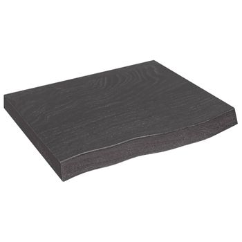 Vidaxl Tablero Mesa Madera Roble Tratada Marrón Oscuro 60x50x(2-6) Cm