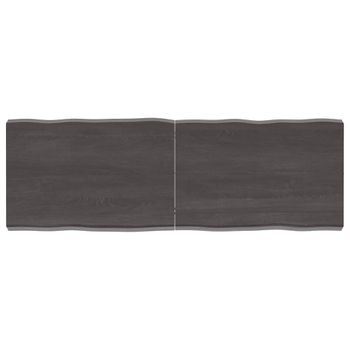 Vidaxl Tablero Mesa Madera Tratada Borde Vivo Marrón 120x40x(2-6) Cm