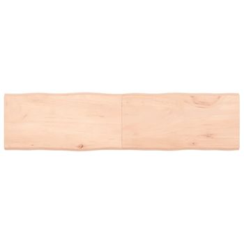 Vidaxl Tablero De Mesa Madera Maciza Borde Natural 160x40x(2-4) Cm Marrón