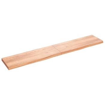 Vidaxl Tablero Mesa Madera Roble Tratada Marrón Claro 220x40x(2-6) Cm