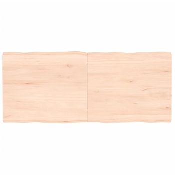 Vidaxl Tablero De Mesa Madera Maciza Borde Natural 140x60x(2-4) Cm Marrón