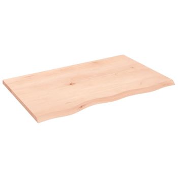 Vidaxl Tablero De Mesa Madera Maciza De Roble Sin Tratar 80x50x2 Cm Marrón