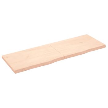 Vidaxl Tablero De Mesa Madera Maciza Roble Sin Tratar 180x60x(2-6) Cm Marrón