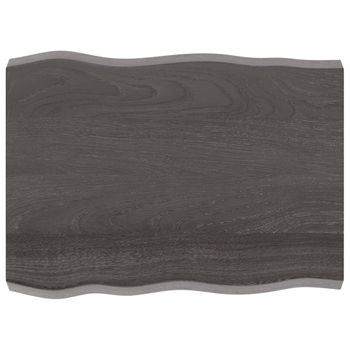 Vidaxl Tablero Mesa Madera Tratada Borde Vivo Marrón 80x60x(2-6) Cm