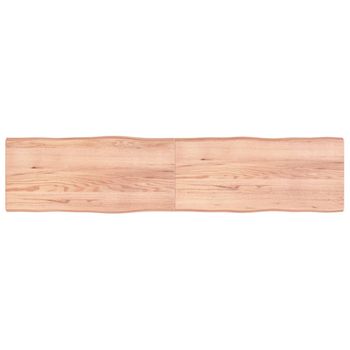 Vidaxl Tablero Mesa Madera Tratada Borde Natural Marrón 220x50x(2-6)cm