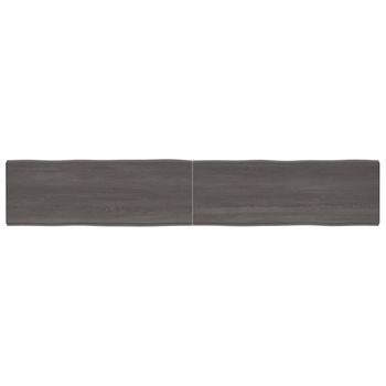 Vidaxl Tablero Mesa Madera Tratada Borde Vivo Marrón 220x40x(2-6) Cm