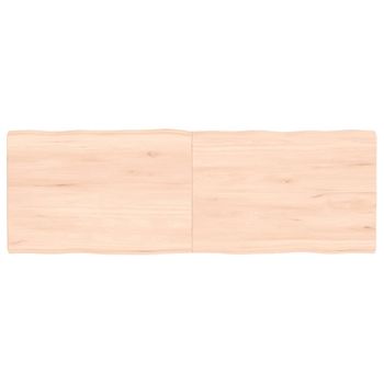 Vidaxl Tablero De Mesa Madera Maciza Borde Natural 120x40x(2-4) Cm Marrón