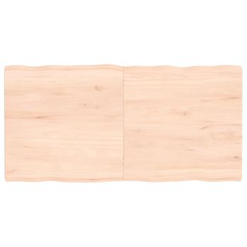 Vidaxl Tablero De Mesa Madera Maciza Borde Natural 120x60x(2-4) Cm Marrón