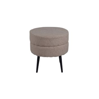 Venture Home Puf De Felpa Negro Y Beige Pot 40x40x40 Cm Multicolor