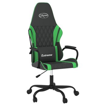 Vidaxl Silla Gaming Cuero Sintético Negro Y Verde