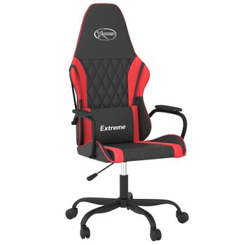 Vidaxl Silla Gaming De Masaje Cuero Sintético Negro Y Rojo