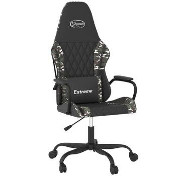 Vidaxl Silla Gaming De Masaje Cuero Sintético Negro Y Camuflaje