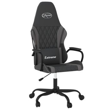 Vidaxl Silla Gaming De Masaje Cuero Sintético Negro Y Gris