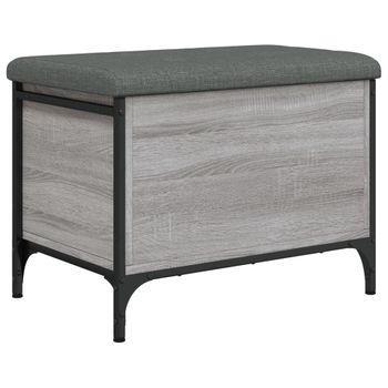 Vidaxl Banco Con Almacenaje Madera Ingeniería Gris Sonoma 62x42x45 Cm