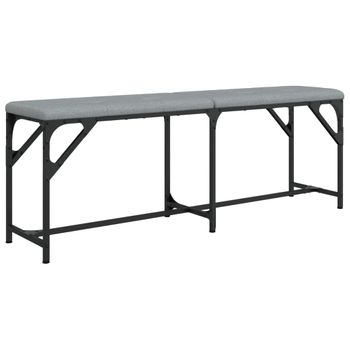 Vidaxl Banco De Comedor Acero Y Tela Gris Claro 124x32x45 Cm