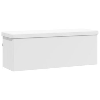 Vidaxl Banco De Almacenaje Plegable De Pvc Blanco