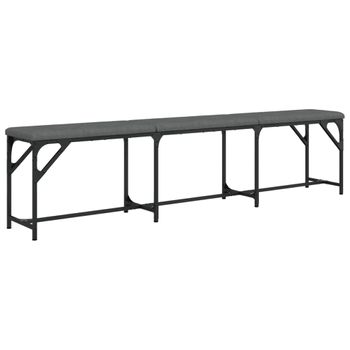 Vidaxl Banco De Comedor Acero Y Tela Gris Oscuro 186x32x45 Cm