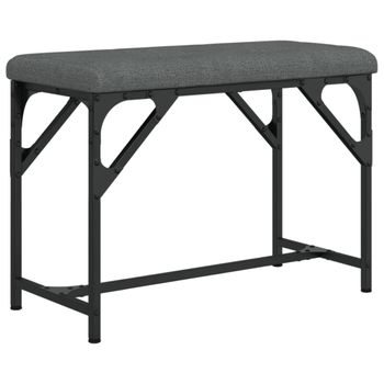 Vidaxl Banco De Comedor Acero Y Tela Gris Oscuro 62x32x45 Cm